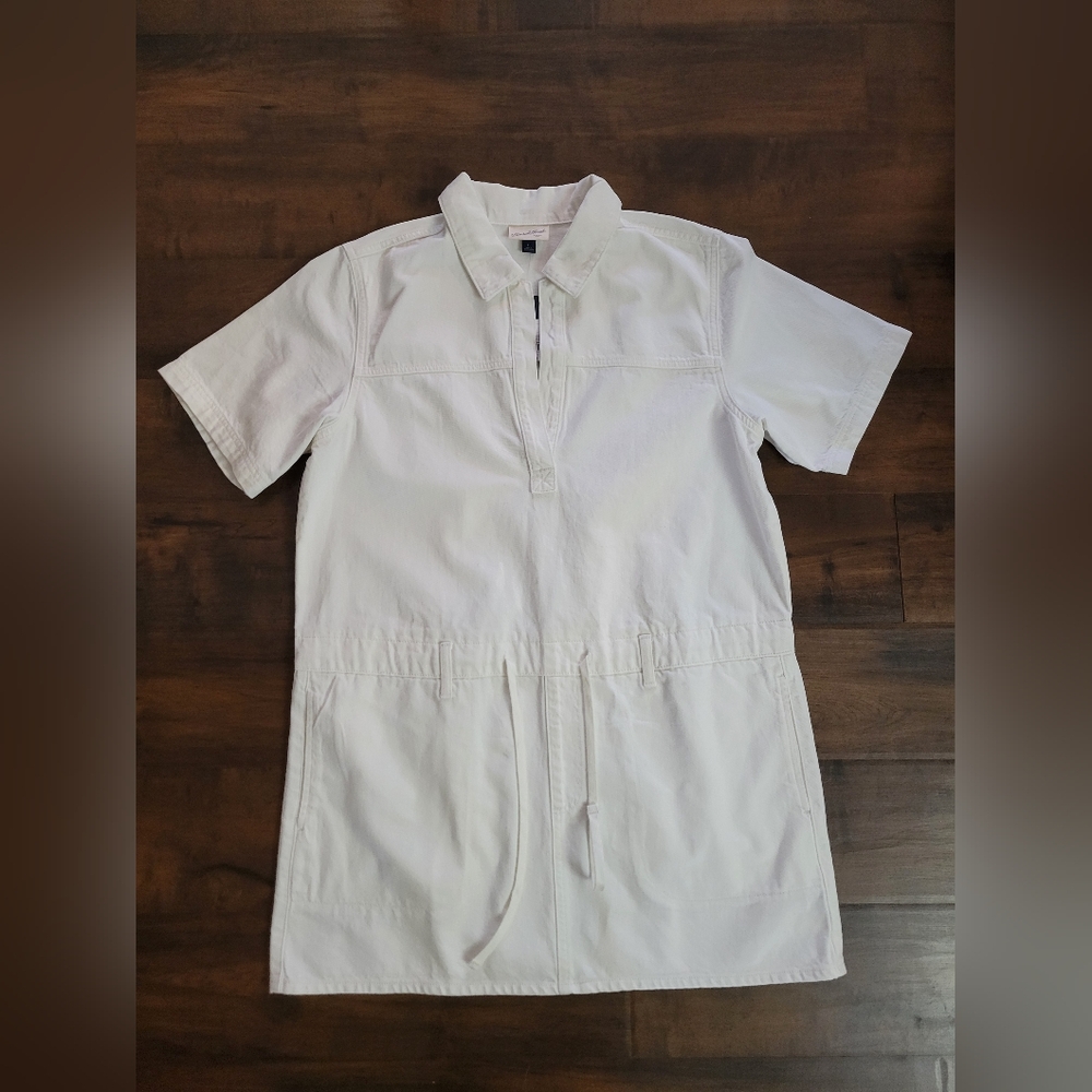 NWT Universal Thread White Denim Short Sleeve Drop Waist Mini Dress Size XL - Picture 4 of 16
